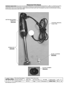 Diagram Diagram and Parts List for HMI200-CCC  Hamilton Beach Mixer